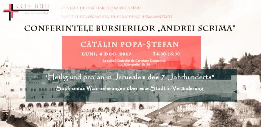 Conferință CCES: „Sacru și profan în Iersusalimul sec. VII”
